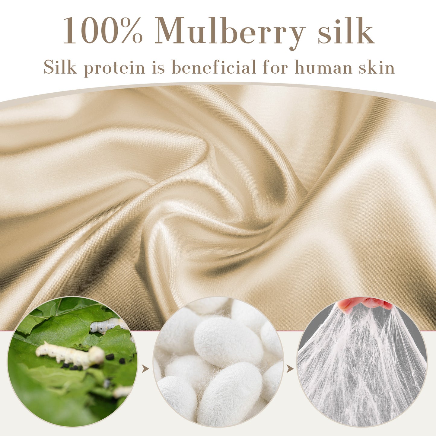 100% Mulberry Silk Sleep Mask Eye Mask for Women Man with Adjustable Band,  for Travel Rest and Office Large Size (Taupe)